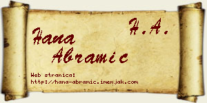 Hana Abramić vizit kartica